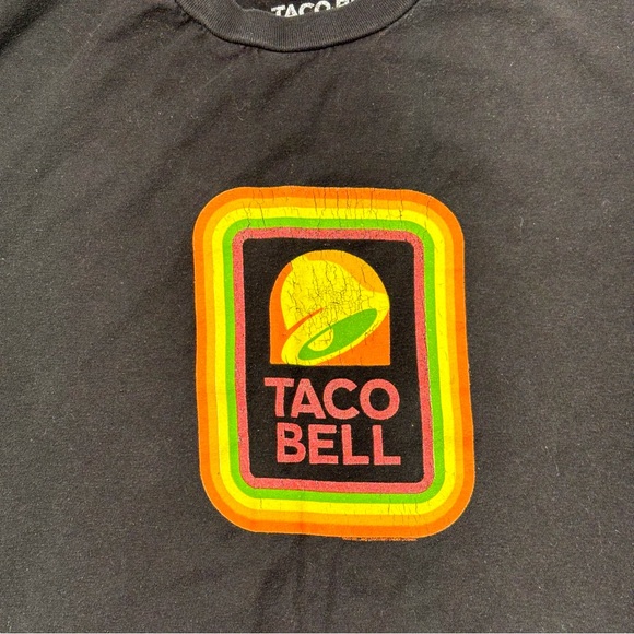 Taco Bell T Shirt Front Vintage Logo Black Men's Sz Small - Picture 2 of 7